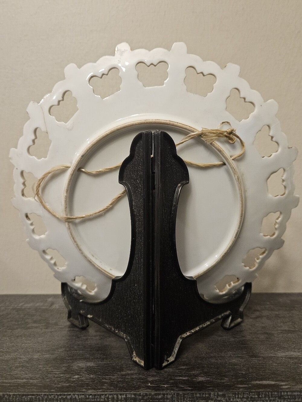 Vintage "The Kitchen Prayer" Lace Edge Plate Gold Trim Klara Munkres - Picture 2 of 9